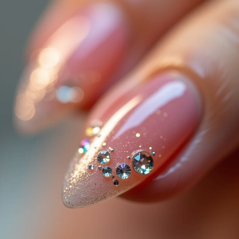 Almond com Efeito Holográfico: Cores Mágicas e Futuristas - inspiração