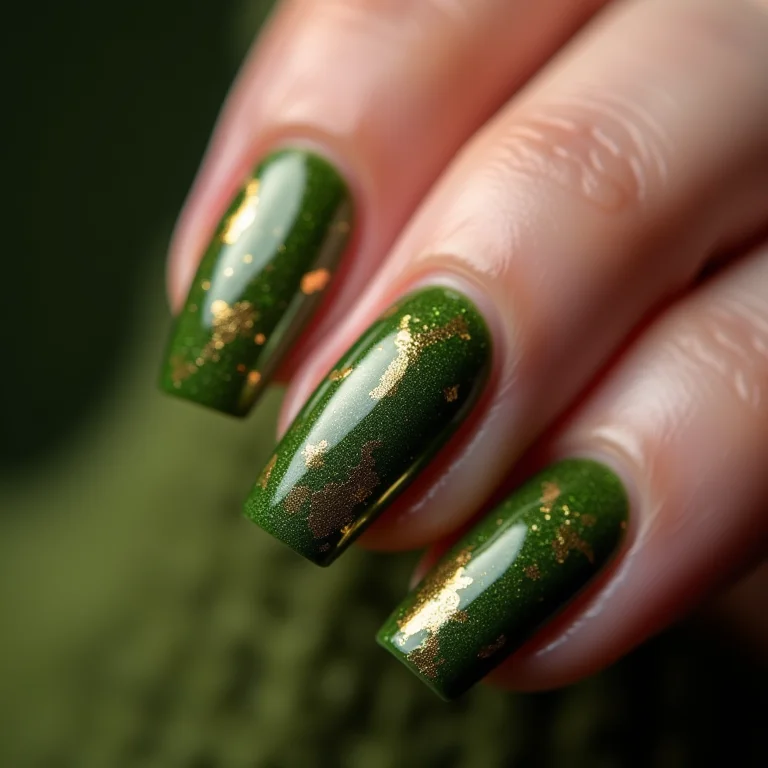 Verde Esmeralda com Detalhes em Folha de Ouro - inspiração