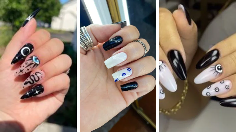 Olho Grego Preto e Branco: Um Clássico Atemporal Cheio de Estilo - detalhe