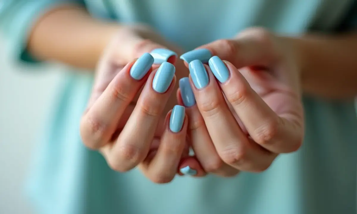 Azul Bebê Romântico com Apliques Florais: Delicadeza em Cada Detalhe - detalhe