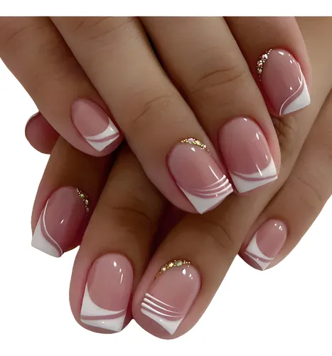 Unhas Postiças Decorada Realista Curta ...