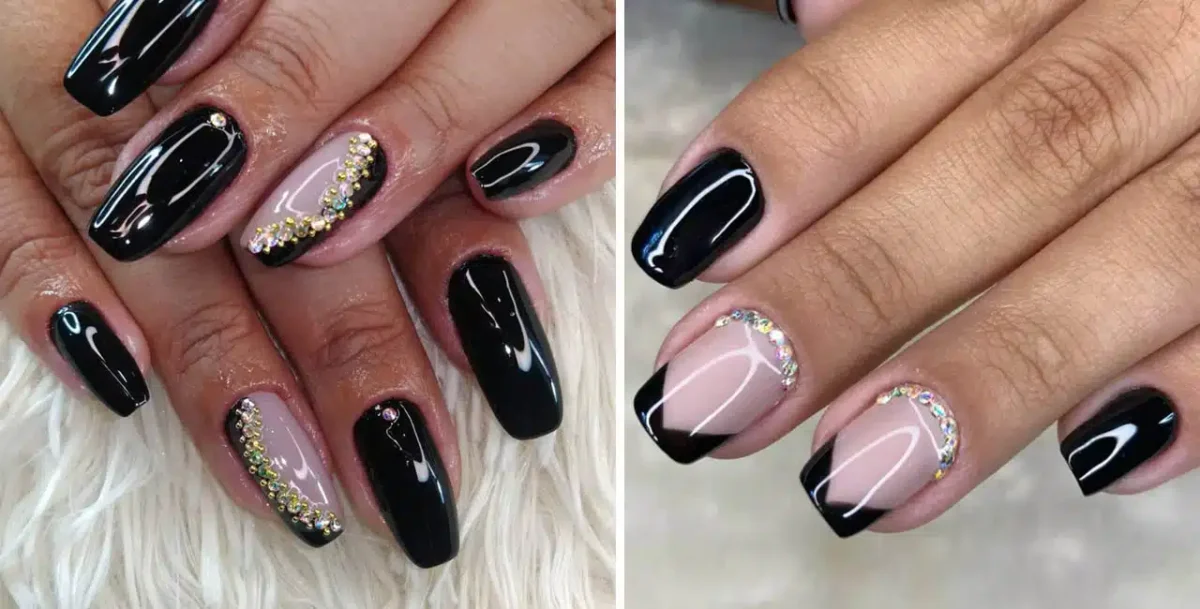 unhas decoradas pretas