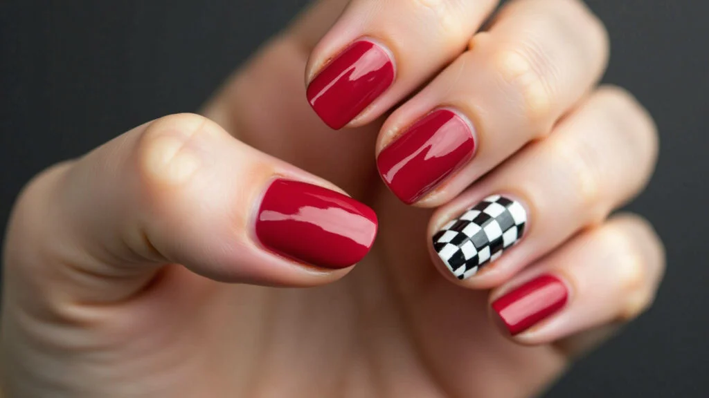 Xadrez com Glitter Vermelho: Brilho e Sofisticação em Cada Detalhe - ideia