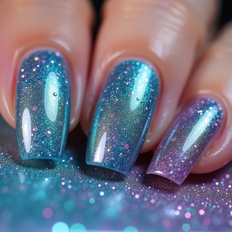 Glitter Azul Turquesa com Efeito Sereia: Para um Toque Mágico - inspiração