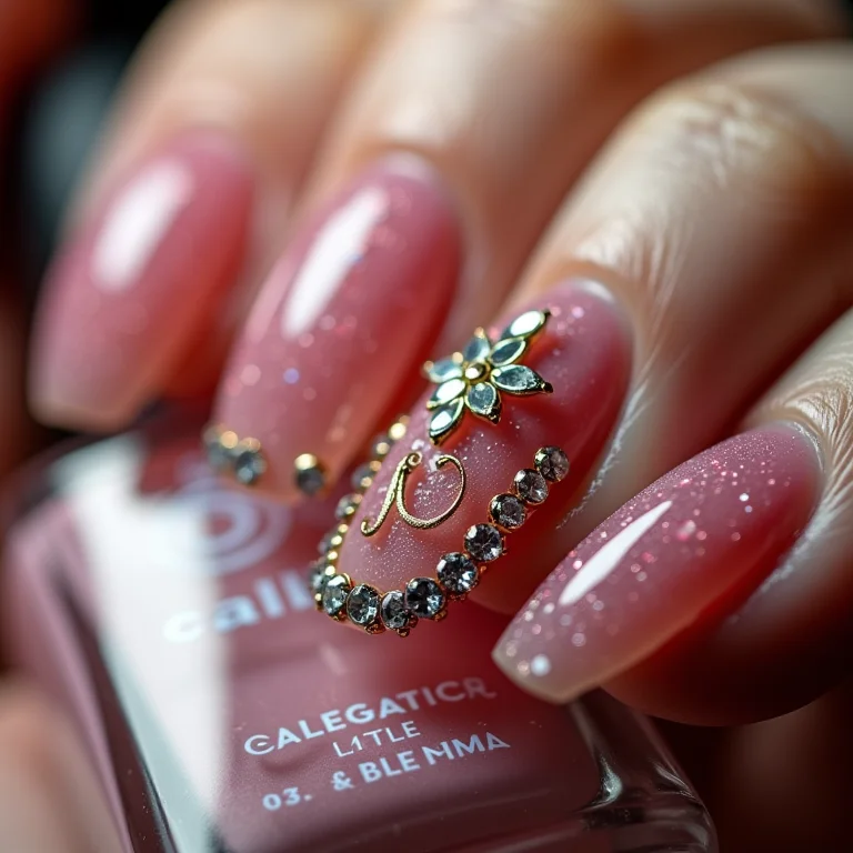 Pedrarias Luxuosas: Um Toque de Joia para Suas Unhas - inspiração