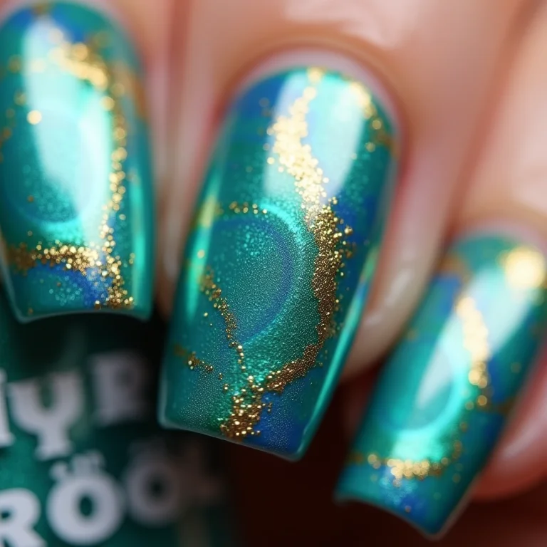 Glitter Azul Turquesa com Efeito Sereia: Para um Toque Mágico - ideia