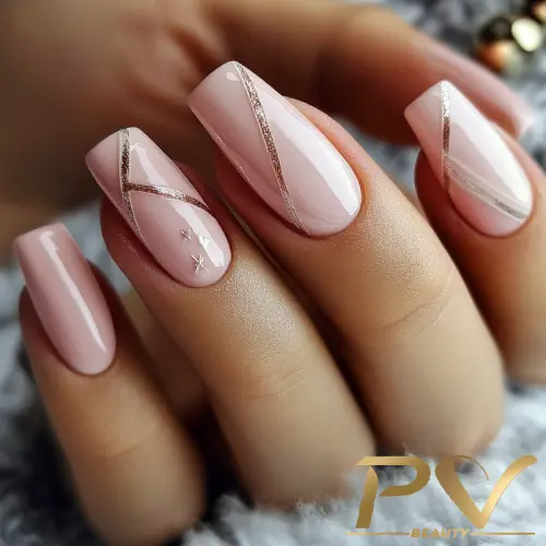 Estilo Bailarina: Unhas de Fibra Longas e Sofisticadas - ideia