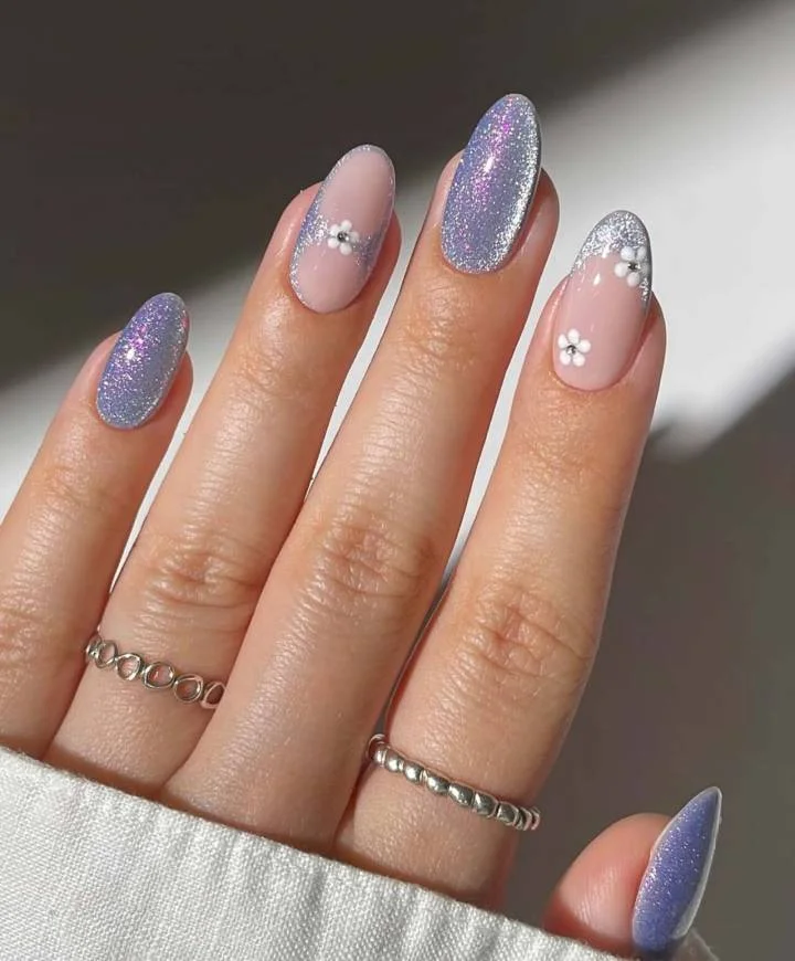 Unhas de Inverno com Strass - ideia