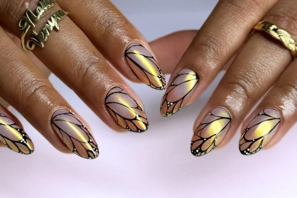 Unhas Bailarina com Efeito Mármore: Elegância que Impressiona - ideia