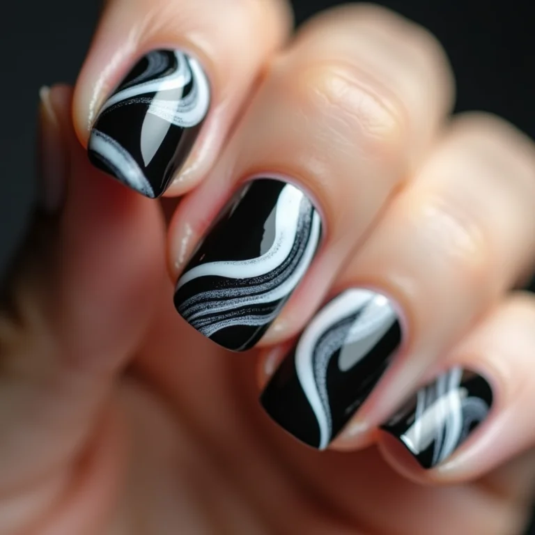 Marmorizado Clássico: A Elegância do Branco e Preto - ideia