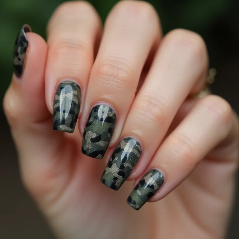 Camuflagem Moderna: A Arte Militar nas Suas Unhas - inspiração