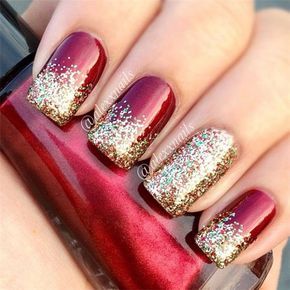 13 ideias de unhas vermelhas e douradas ...