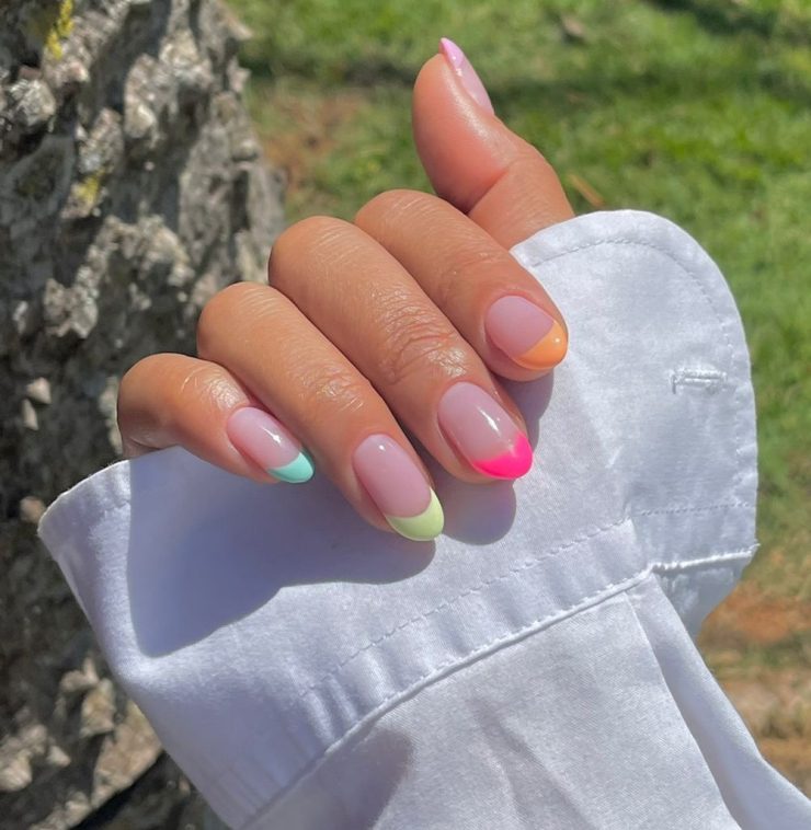 Unha francesinha colorida: Juliana ...