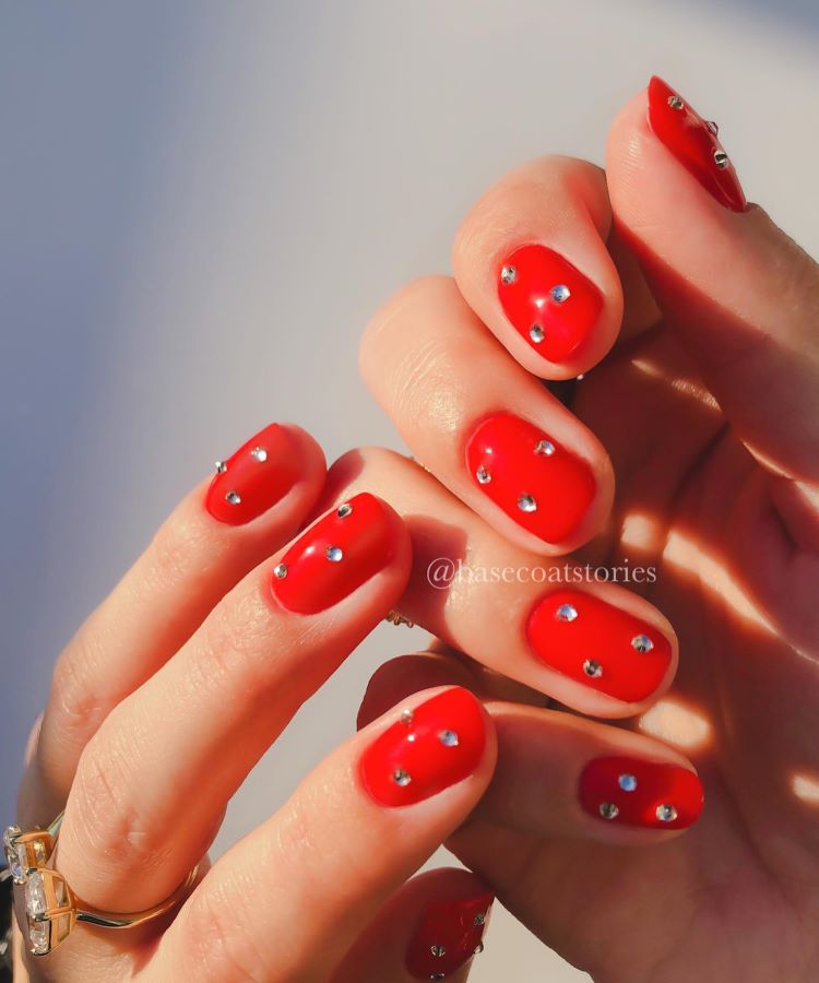 unha decorada vermelha - referência 6