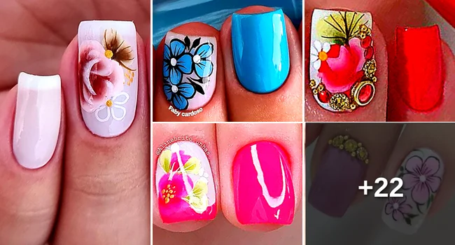 Unhas decoradas com Flores: 30 ideias