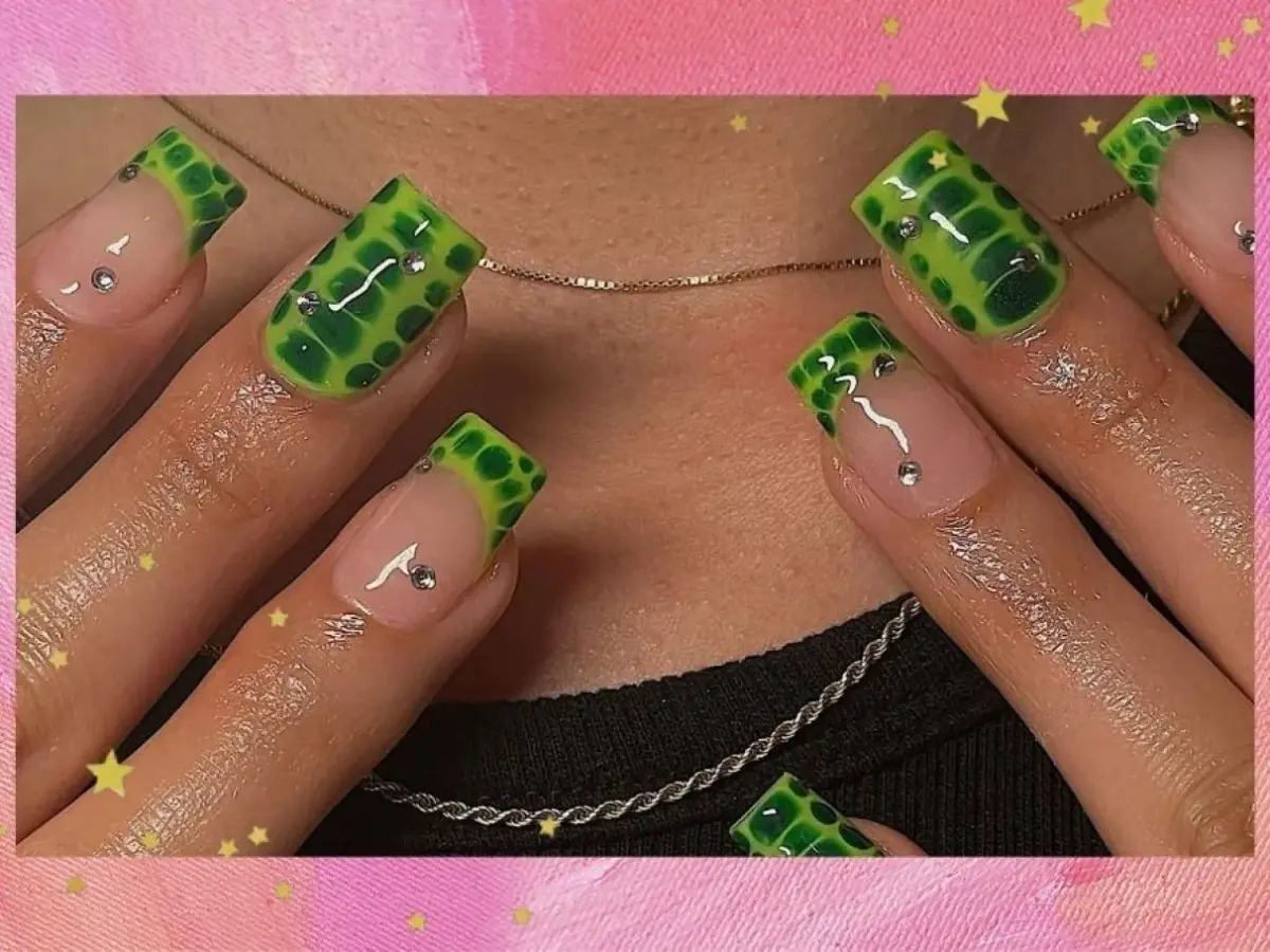 Filme de Unha com Textura de Croco: Sofisticação Inesperada - inspiração