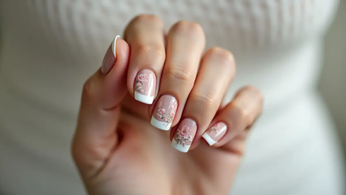 Francesinha Floral Delicada: A Doçura das Flores nas Suas Unhas - ideia