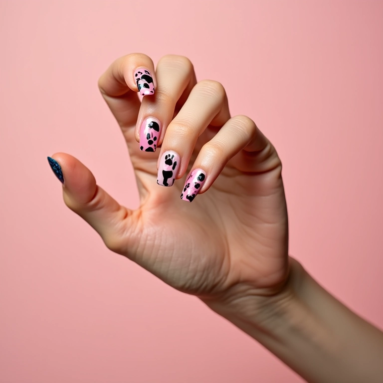 Patas de Gato Divertidas em Unhas Coloridas - ideia