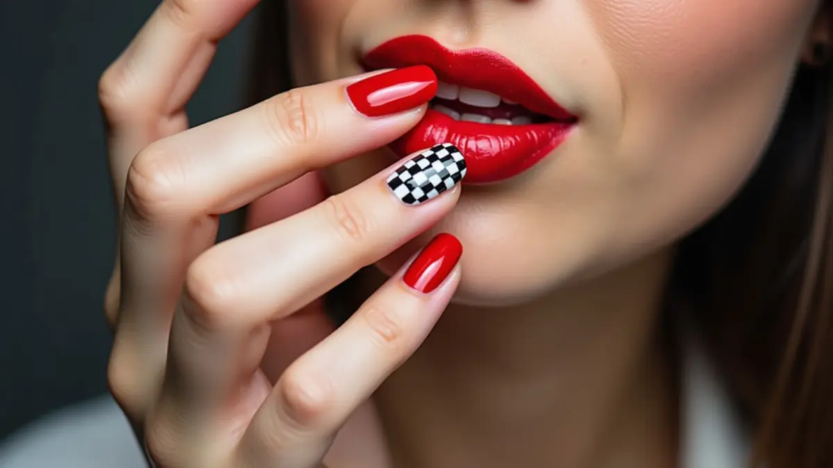 Minimalismo Chic: Detalhes Quadriculados Delicados em Vermelho - inspiração