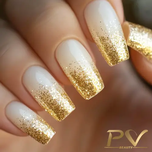 Francesinha Invertida com Glitter Dourado: Sofisticação Moderna - inspiração
