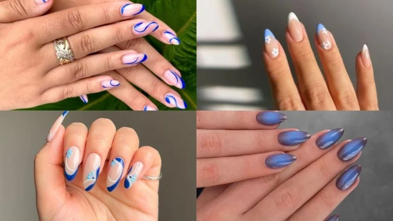 Unhas decoradas com esmalte azul: 36