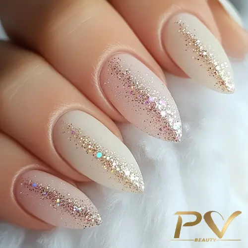 Esmaltação em Gel com Acabamento Fosco e Detalhes Metalizados - inspiração