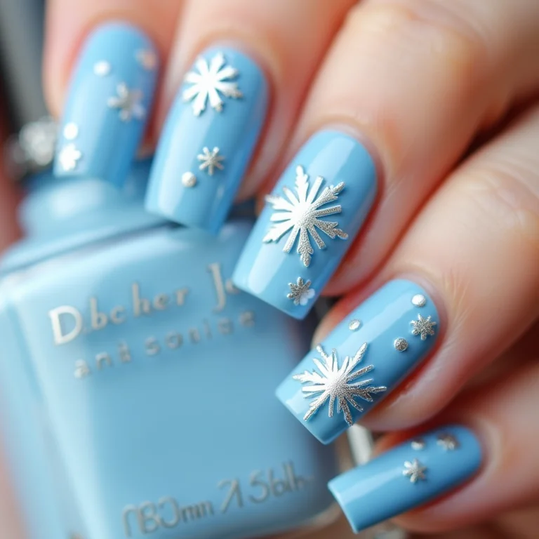 Adesivos de unha de floco de neve