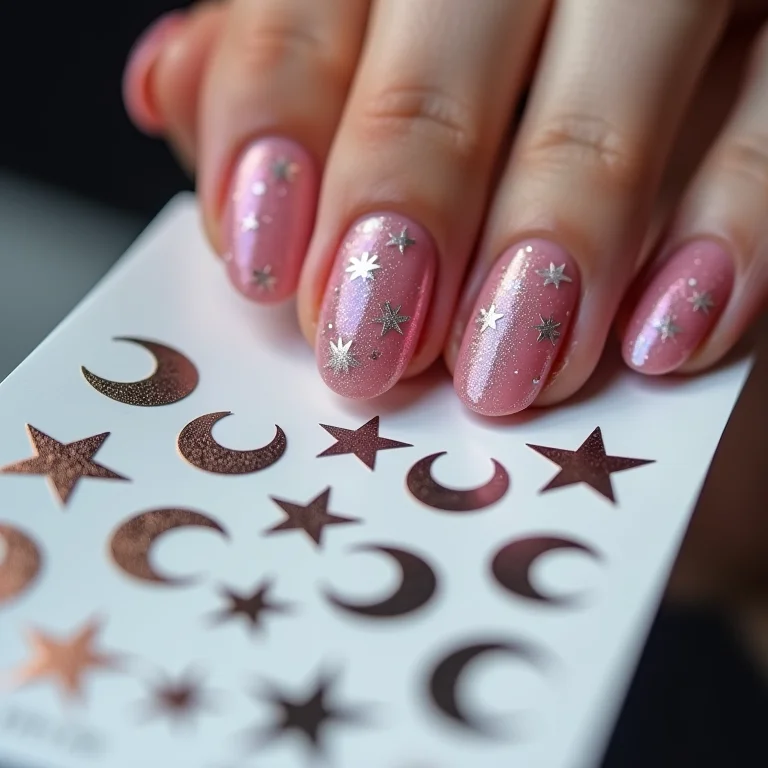 Adesivos de unha Lua e Estrelas da Cartela Mágica