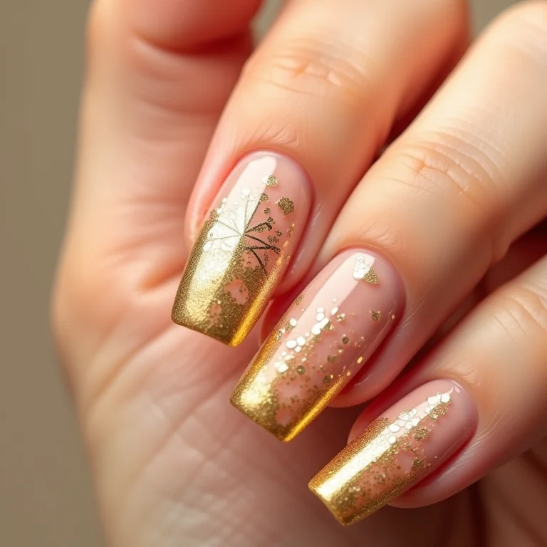 Adesivos dourados para unhas