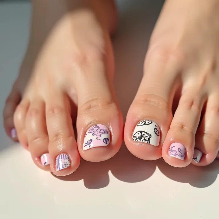 Adesivos e películas: praticidade e estilo nas unhas dos pés