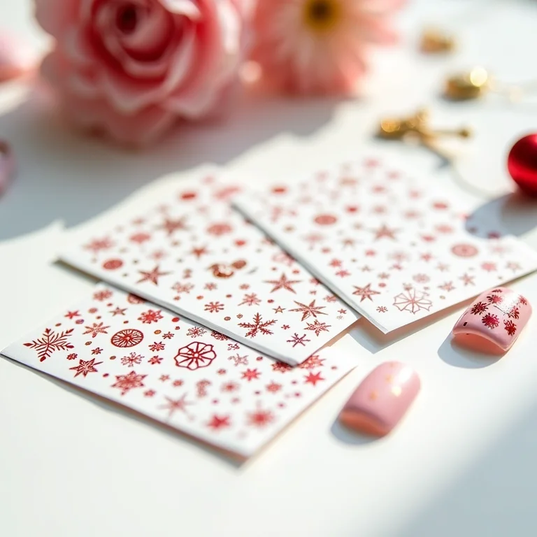 Adesivos e películas temáticas para unhas decoradas de Ano Novo