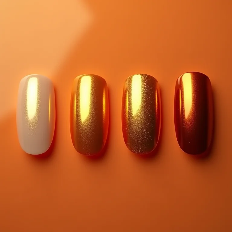 Amostras de diferentes tons de dourado para unhas