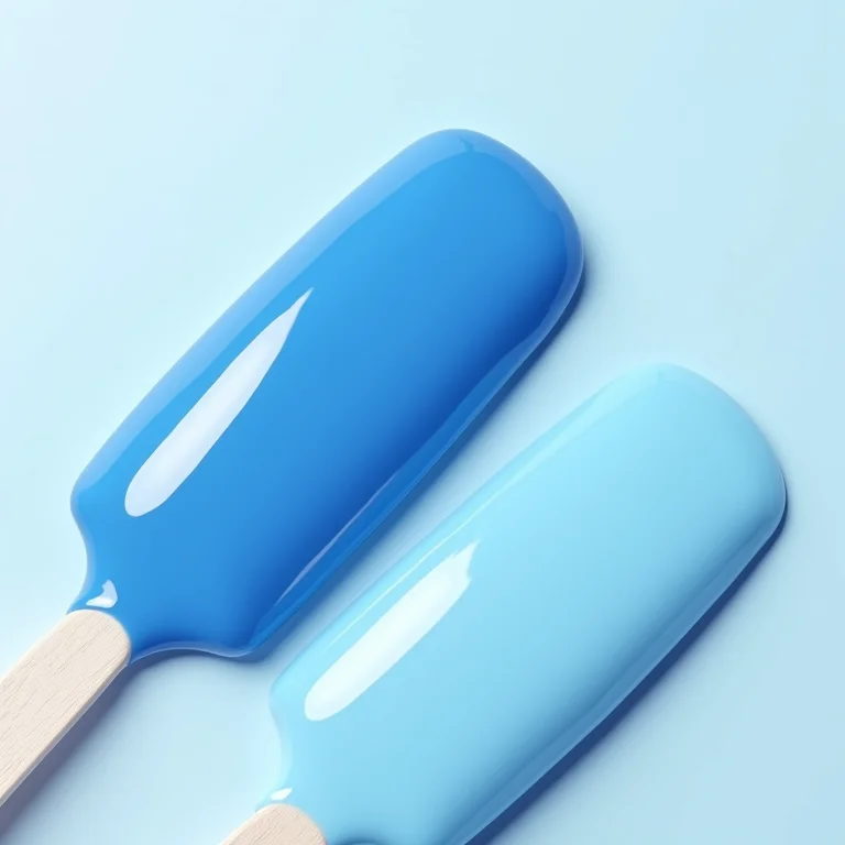 Amostras de diferentes tons de esmalte azul