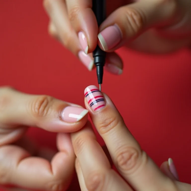 Aplicação cuidadosa de fitas em unhas