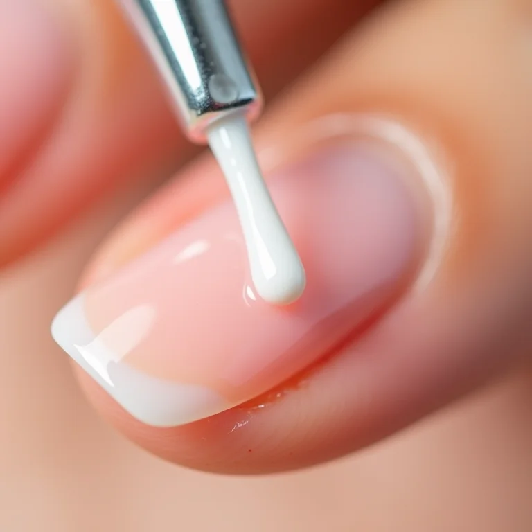 Aplicação de base fortalecedora em unha bem cuidada