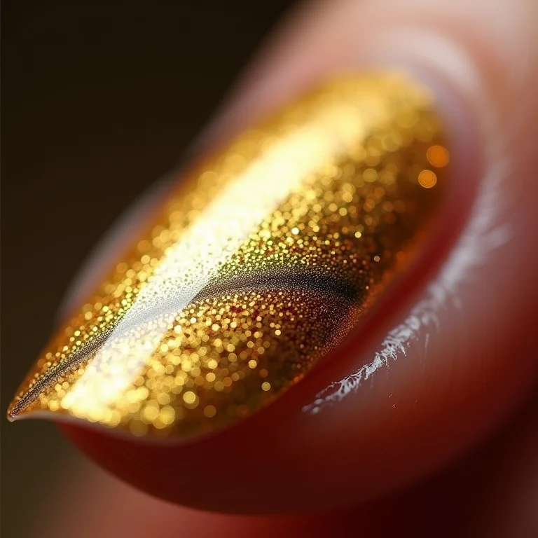 Aplicação de folha de ouro em unhas