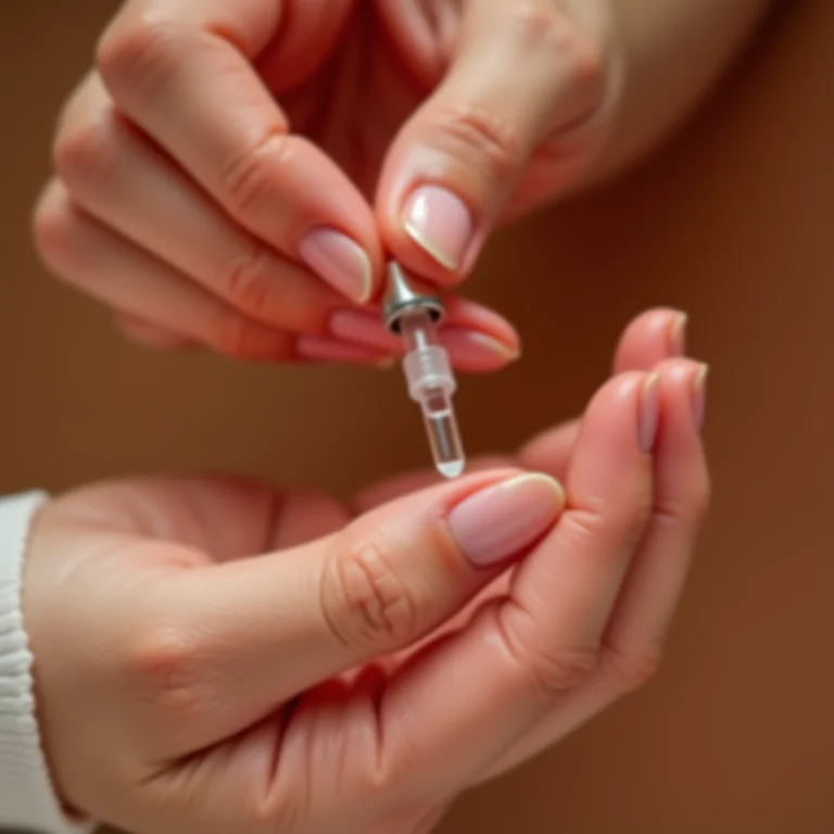 Aplicação de óleo de cutícula