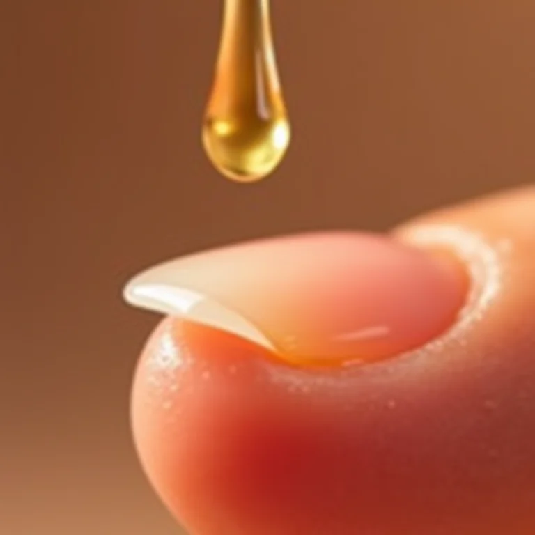 Aplicação de óleo secante nas cutículas.