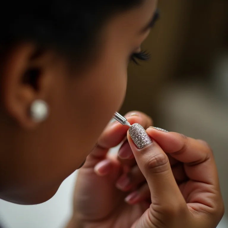 Aplicação de strass nas unhas