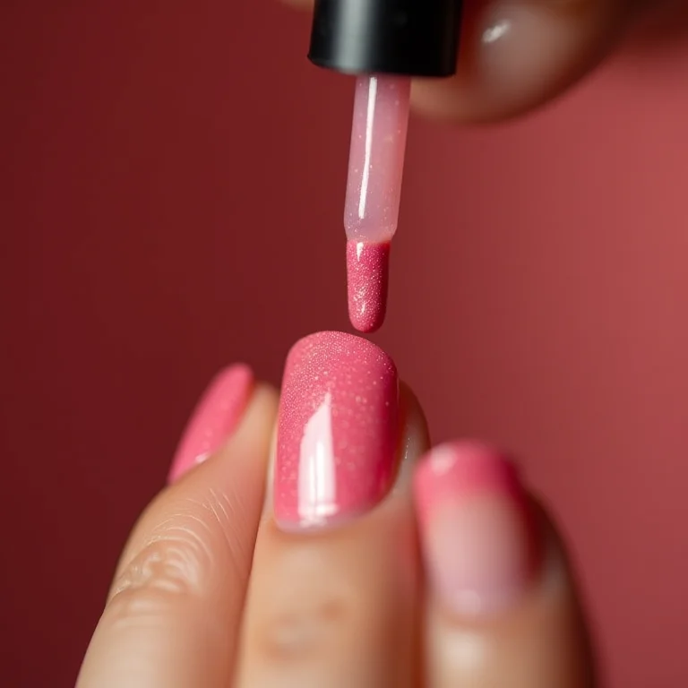 Aplicação de top coat Risqué em unha