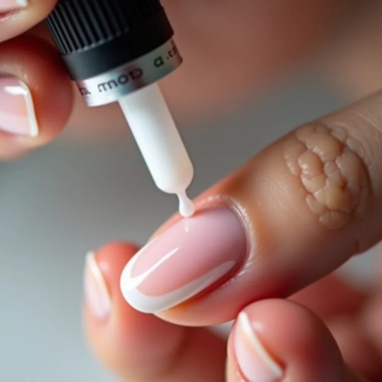 Base fortalecedora Risqué Technology sendo aplicada nas unhas almond