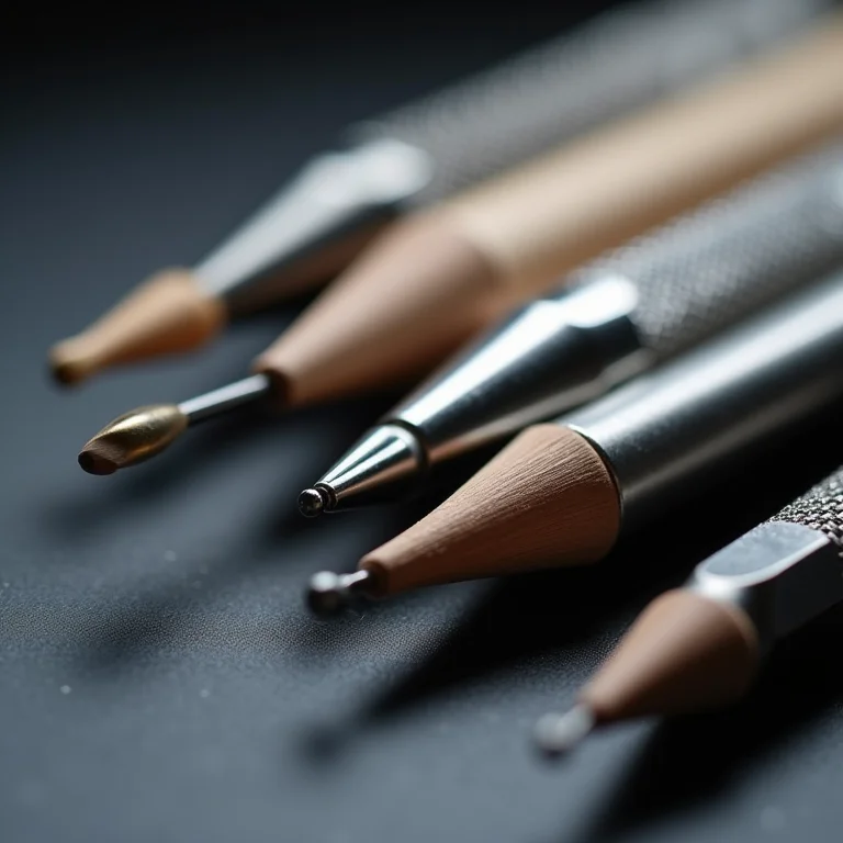 Boleadores para unhas decoradas em close-up.