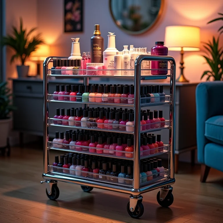 Carrinho organizador com esmaltes