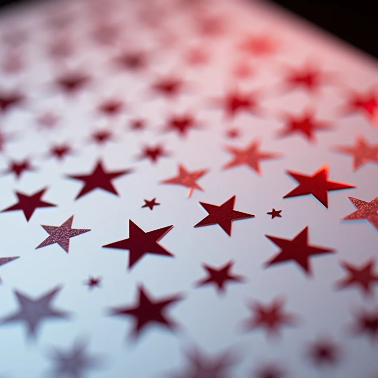 Cartela de adesivos de unha com tema de estrelas.