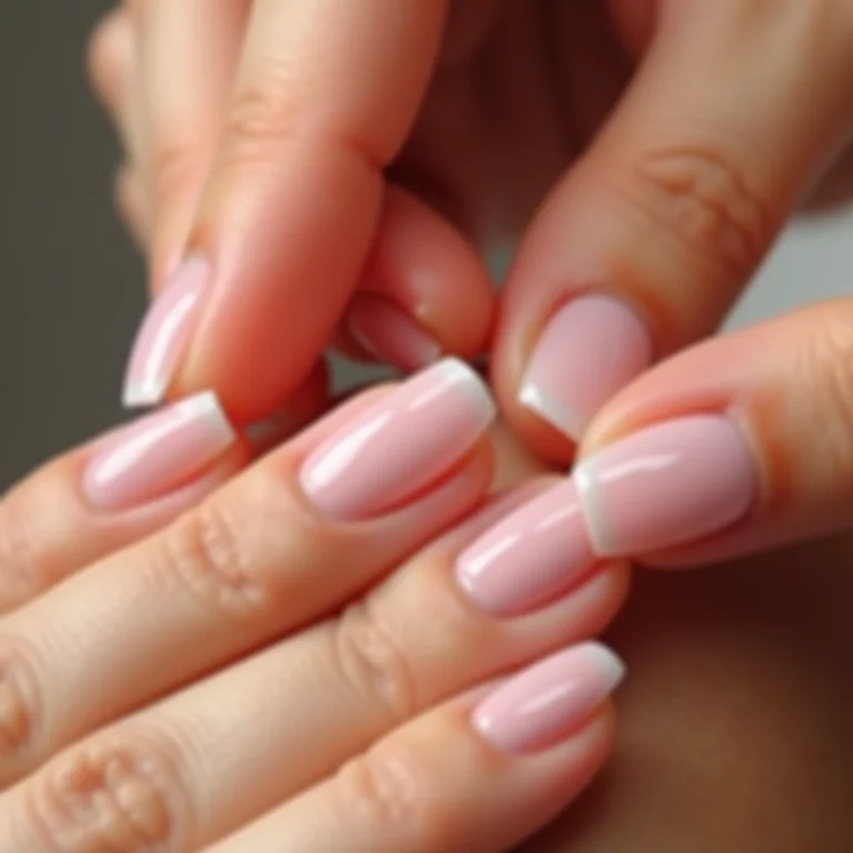 Close-up da aplicação de unhas de gel