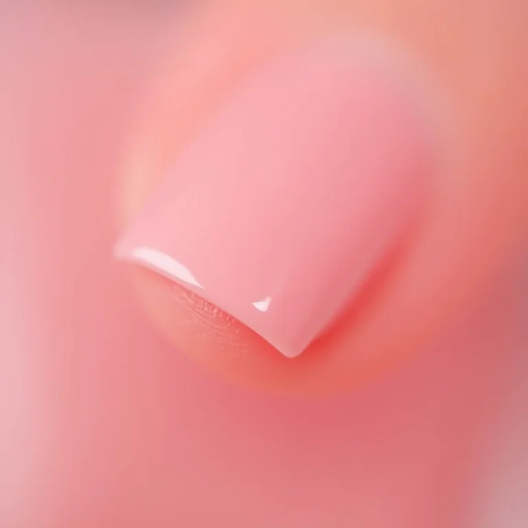 Close-up de esmalte rosinha romântico Mohda.