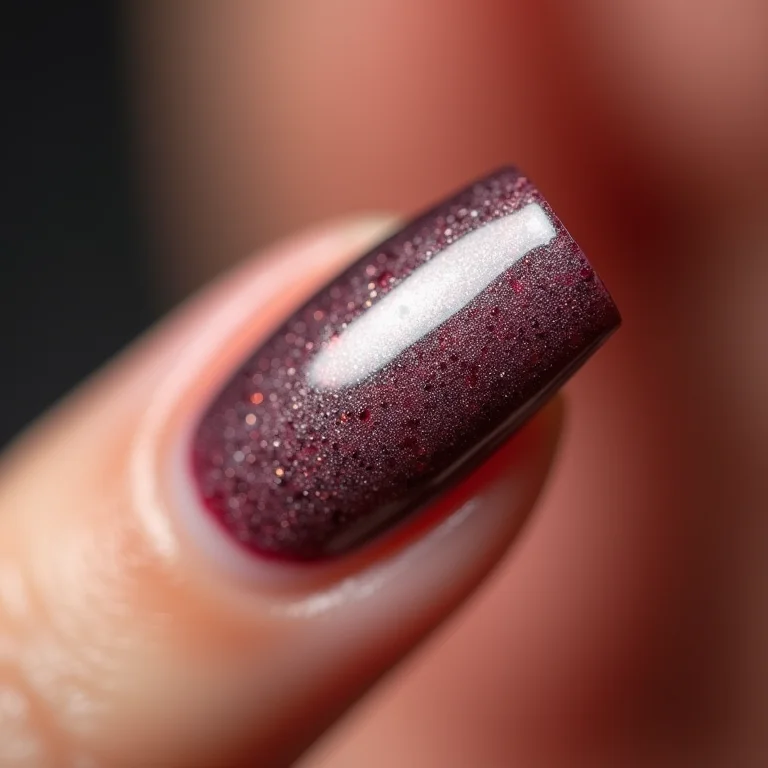 Close-up de nail art borrada e com linhas irregulares.