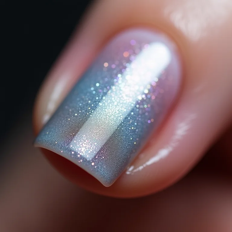 Close up de unha com fases da lua em degradê
