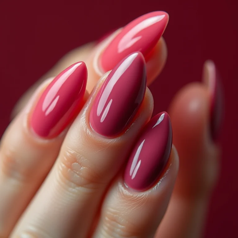 Close-up de unhas com diferentes esmaltes Impala exibindo programa de fidelidade no smartphone.