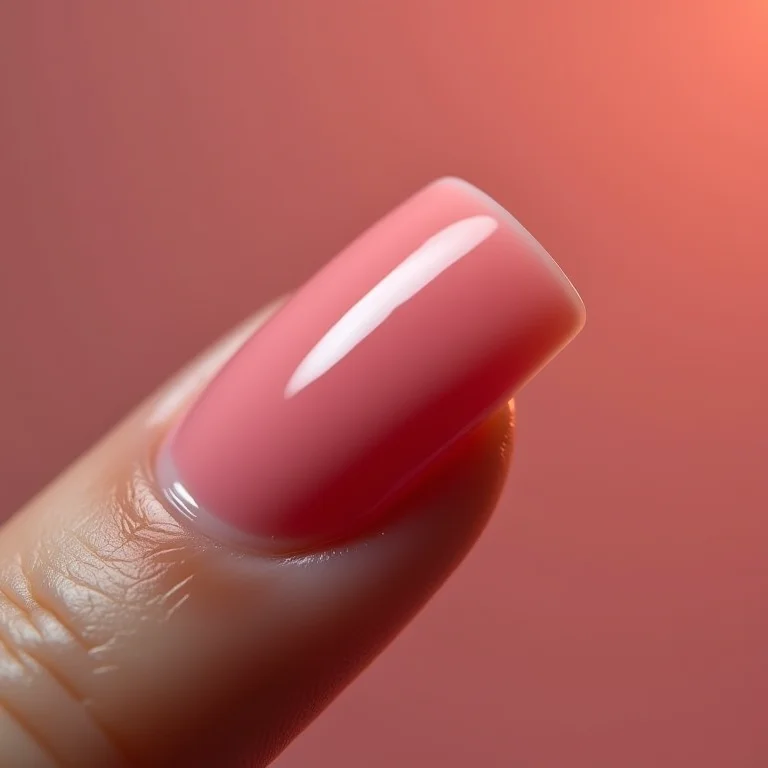 Close-up de unhas quadradas com revestimento protetor